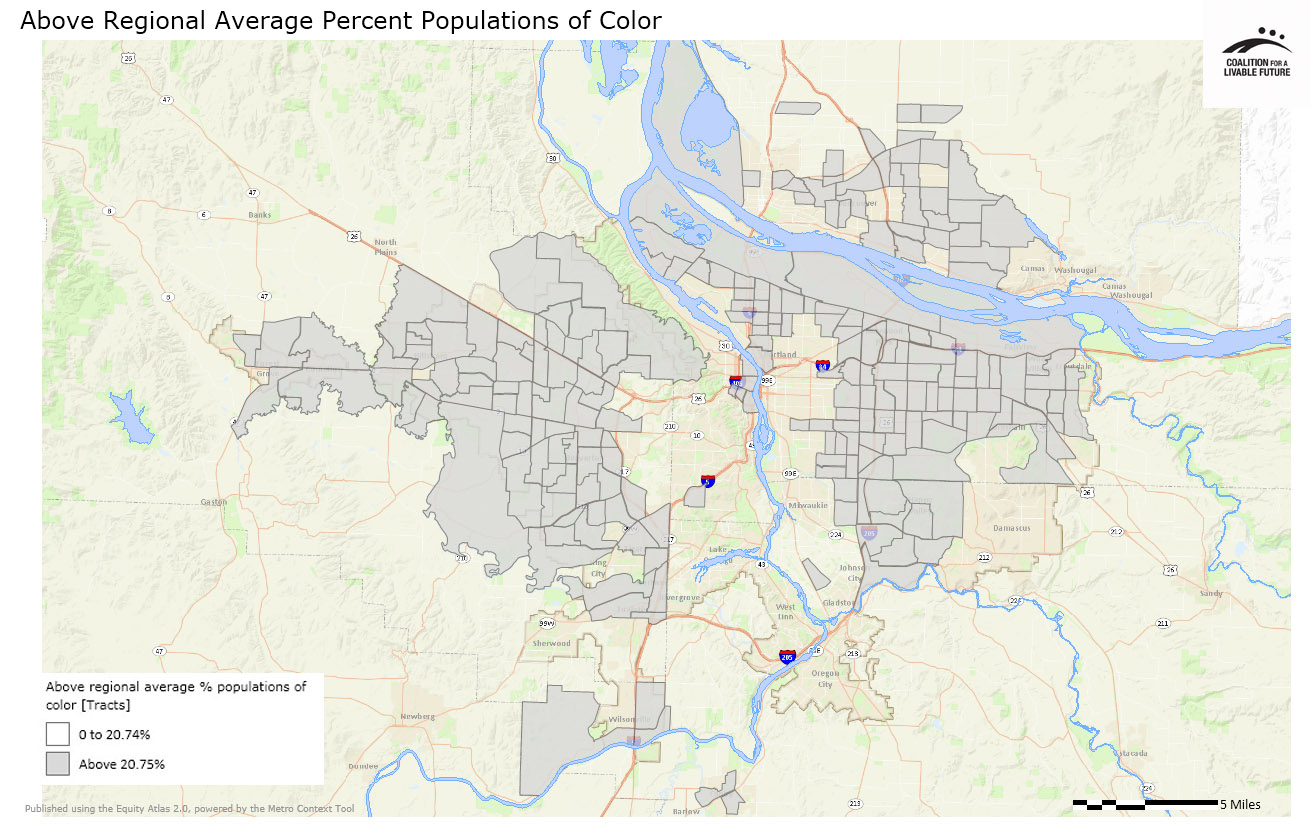 Above Regional Average Percent Populations of Color Above Regional Average Percent Populations of Color