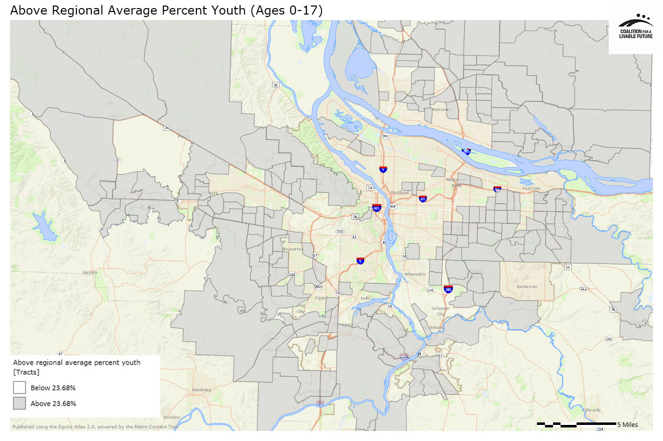 Above Regional Average Percent Youth (Ages 0-17) Above Regional Average Percent Youth (Ages 0-17)