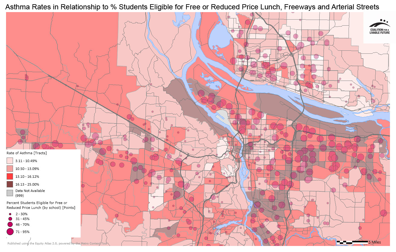 Asthma Rates in Relationship to Percent Students Eligible for Free or Reduced Price Lunch, Freeways and Arterial Streets Asthma Rates in Relationship to Percent Students Eligible for Free or Reduced Price Lunch, Freeways and Arterial Streets