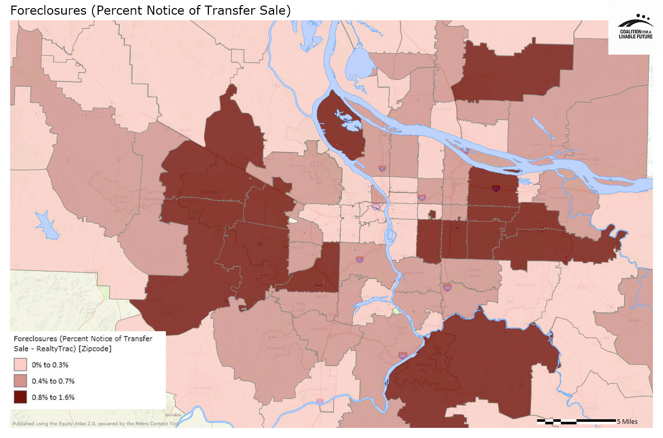 Foreclosures (Percent Notice of Transfer Sale) 