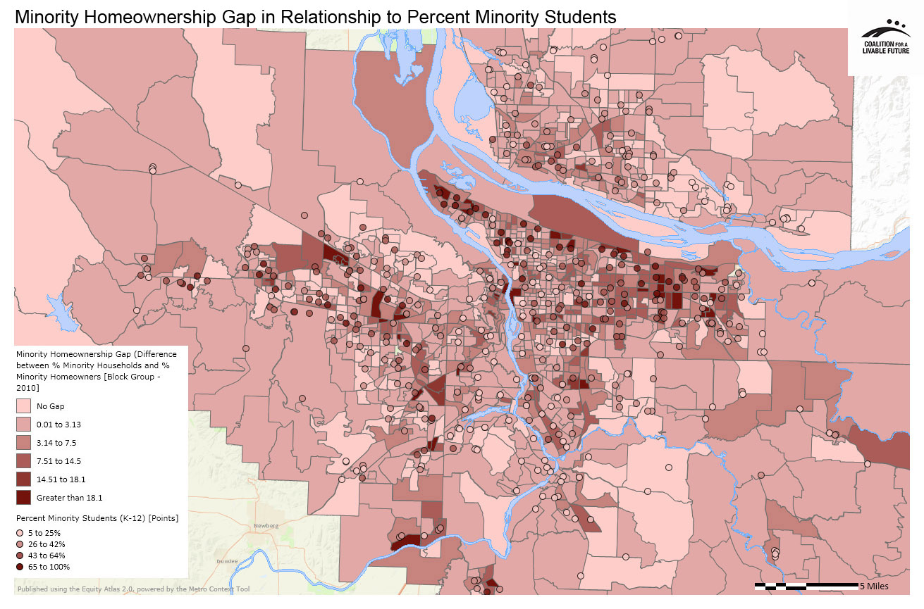 Minority Home Ownership Gap in Relationship to Percent Minority Students