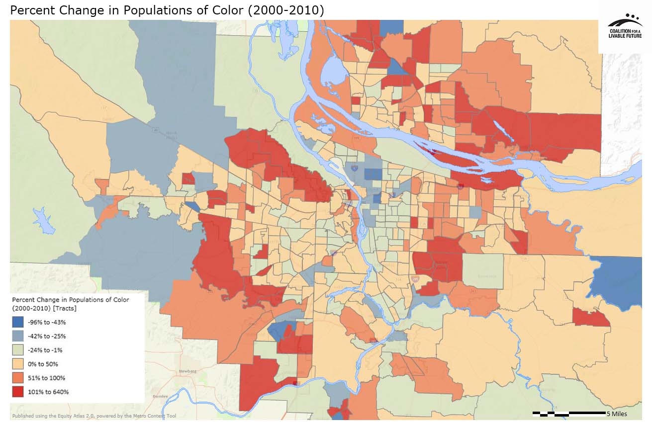 Percent Change in Populations of Color (2000-2010)
