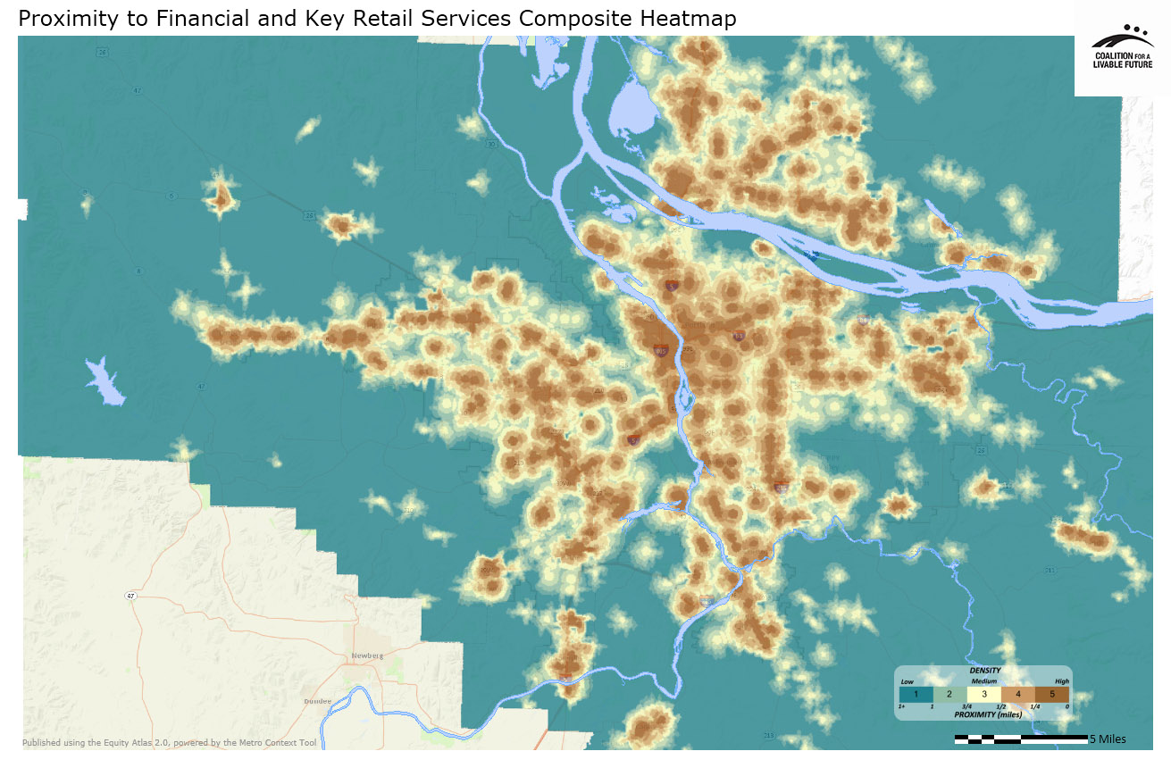 Proximity to Financial and Key Retail Services Composite Heatmap Proximity to Financial and Key Retail Services Composite Heatmap