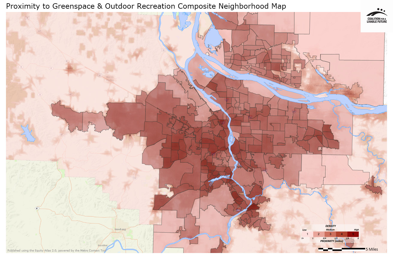 Proximity to Greenspace and Outdoor Recreation Composite Neighborhood Map Proximity to Greenspace and Outdoor Recreation Composite Neighborhood Map