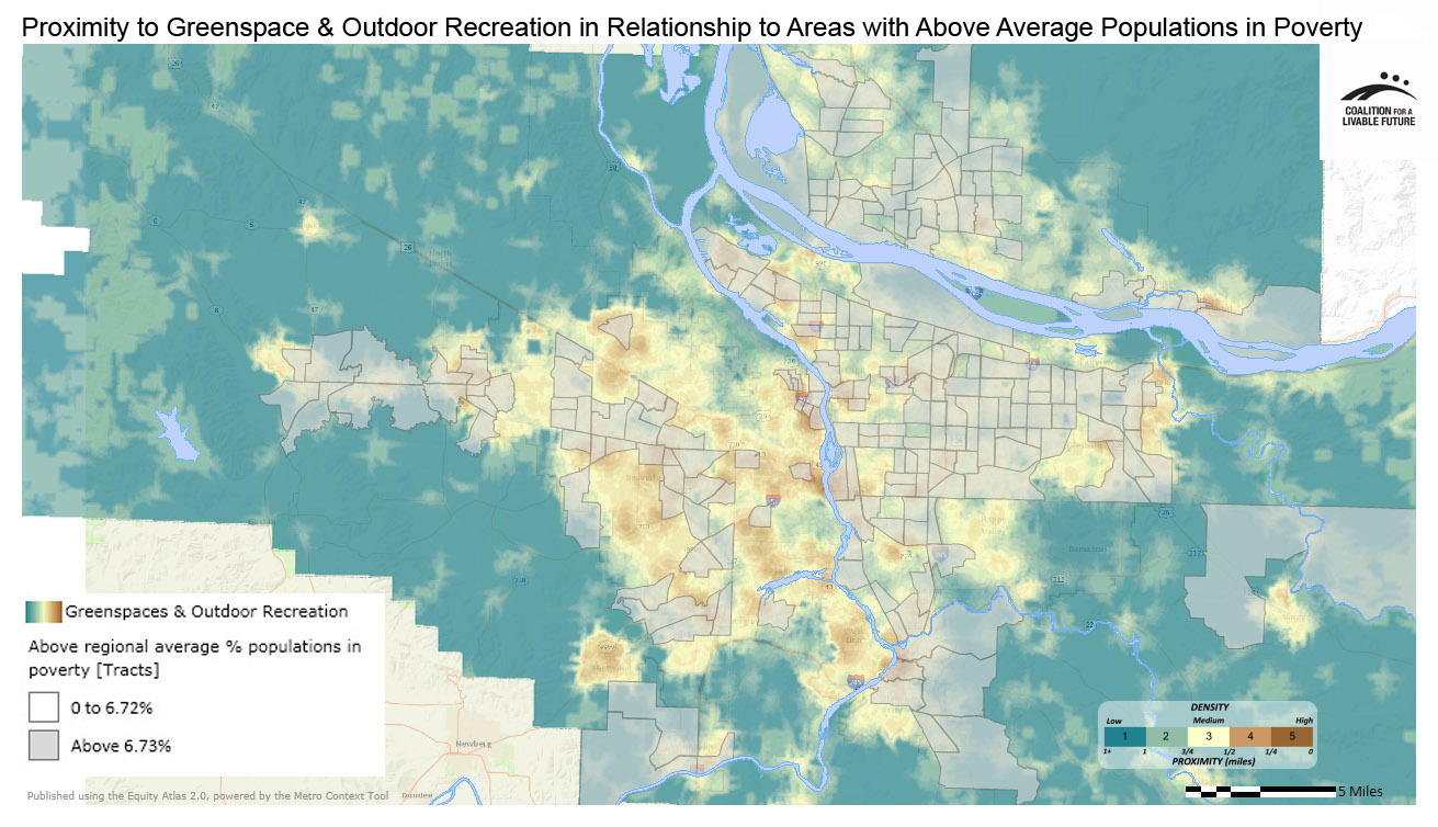 Proximity to Greenspace & Outdoor Recreation in Relationship to Areas with Above Regional Average Percent Populations in Poverty Proximity to Greenspace & Outdoor Recreation in Relationship to Areas with Above Regional Average Percent Populations in Poverty