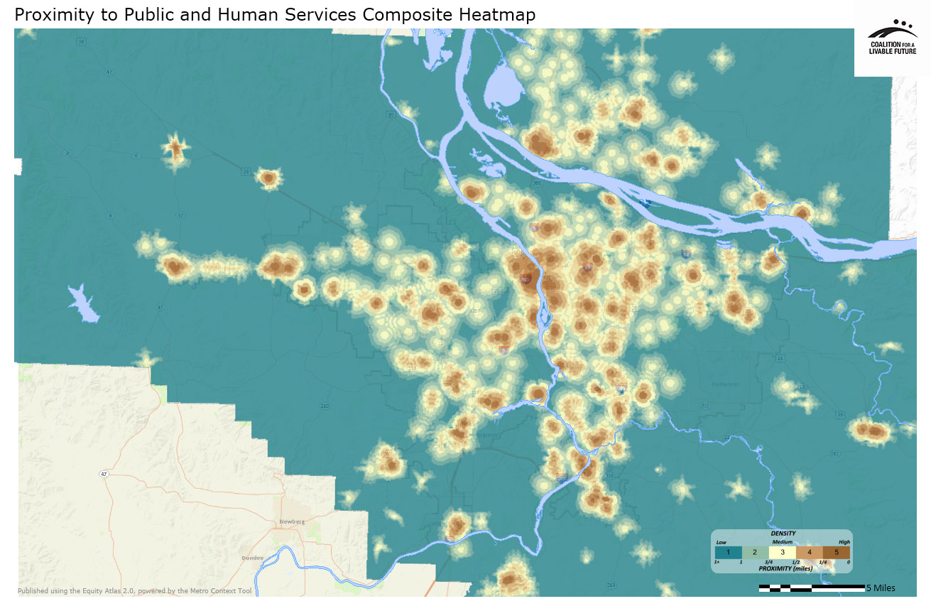 Proximity to Public and Human Services Composite Heatmap Proximity to Public and Human Services Composite Heatmap