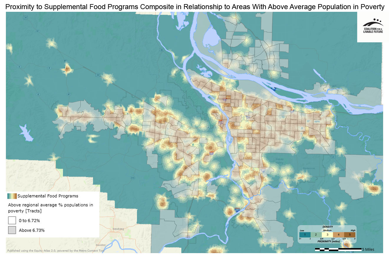 Proximity to Supplemental Food Programs (Food Pantries and SNAP) in Relationship to Areas with Above Regional Average Percent Populations in Poverty Proximity to Supplemental Food Programs (Food Pantries and SNAP) in Relationship to Areas with Above Regional Average Percent Populations in Poverty