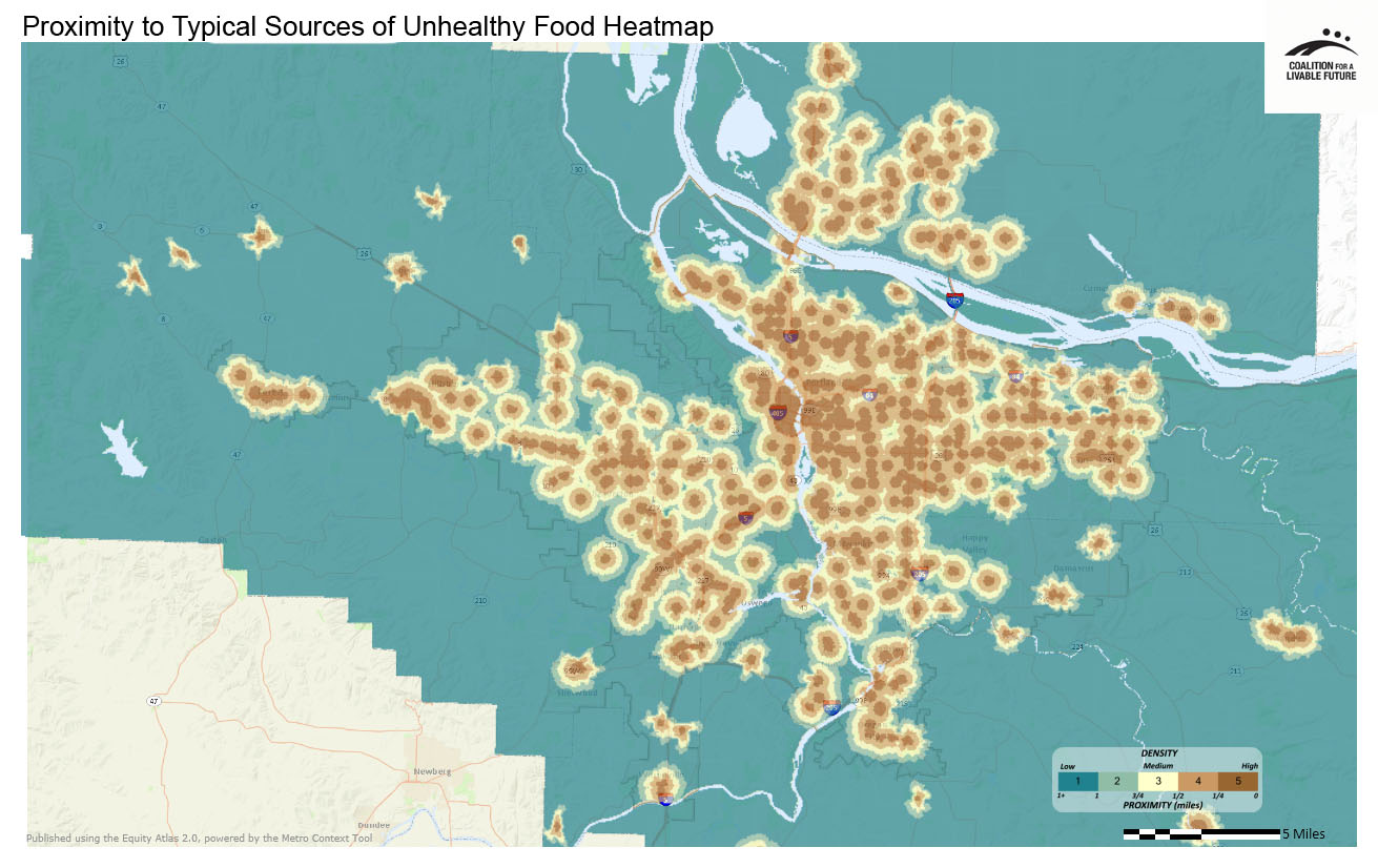 Proximity to Typical Sources of Unhealthy Food Heatmap Proximity to Typical Sources of Unhealthy Food Heatmap