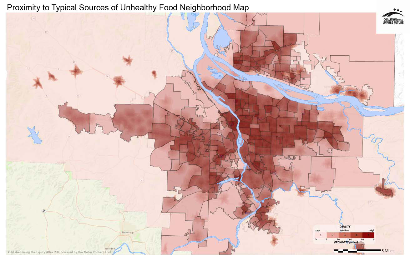 Proximity to Typical Sources of Unhealthy Food Neighborhood Map