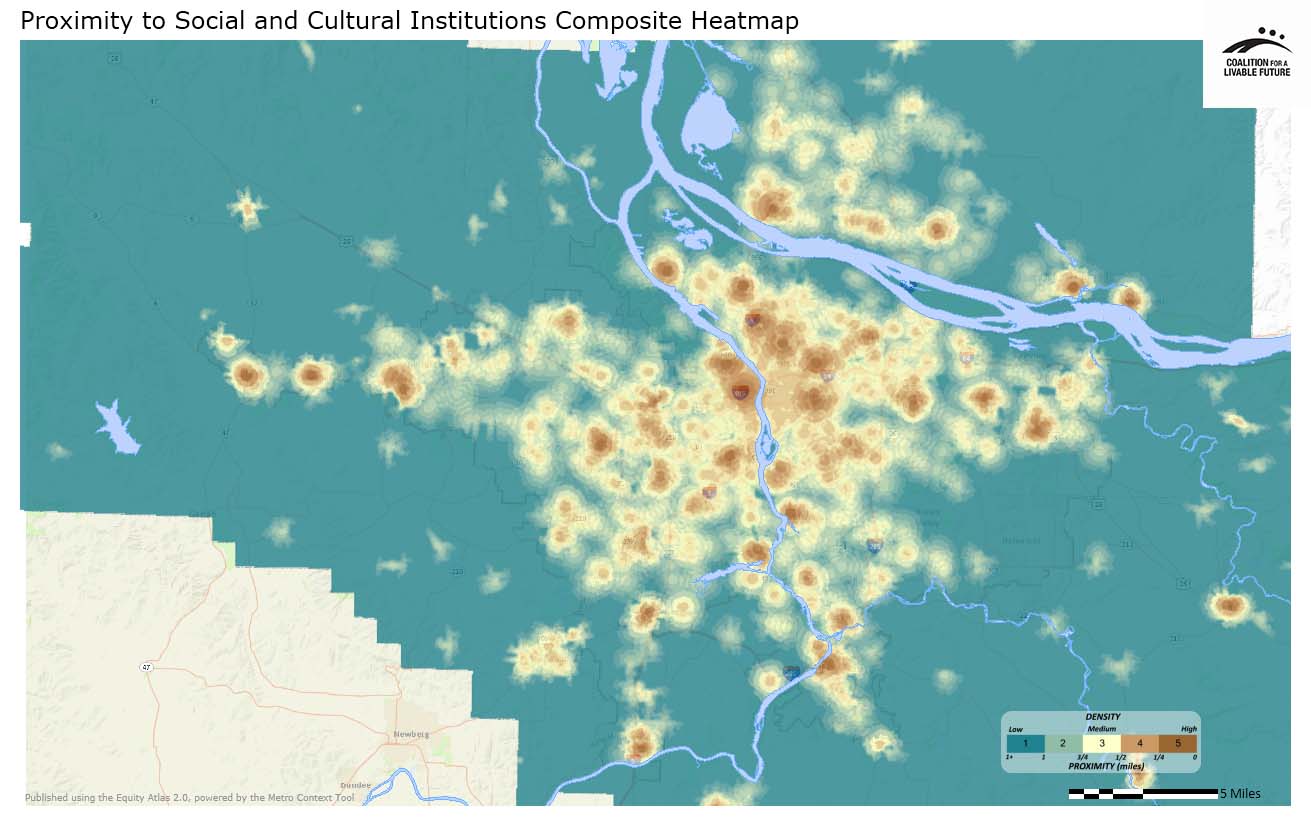 Proximity to Social & Cultural Institutions Composite Heatmap Proximity to Social & Cultural Institutions Composite Heatmap
