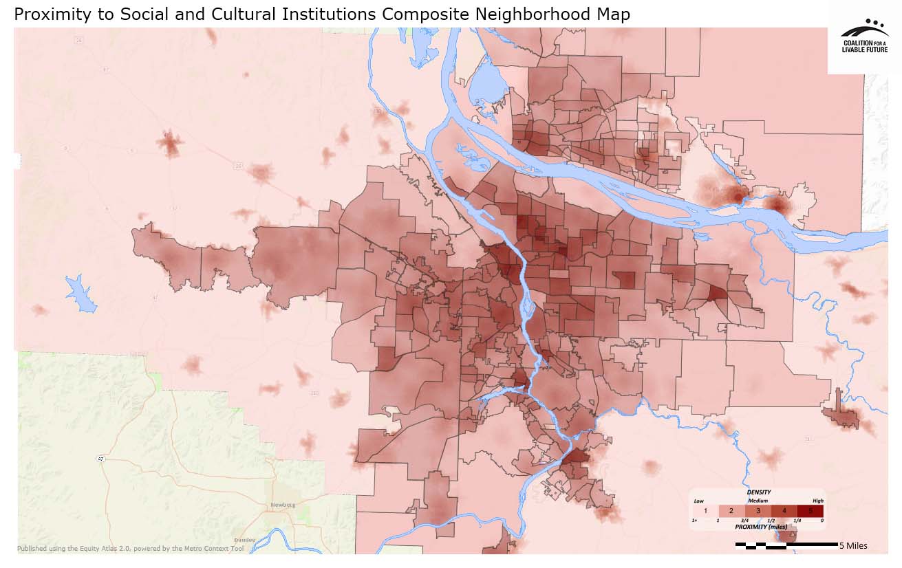 Proximity to Social & Cultural Institutions Composite Neighborhood Map 