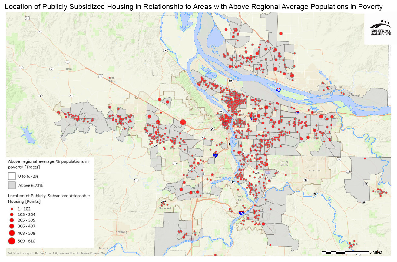 Location of Publicly Subsidized Affordable Housing in Relationship to Areas with Above Regional Average Percent Populations in Poverty Location of Publicly Subsidized Affordable Housing in Relationship to Areas with Above Regional Average Percent Populations in Poverty