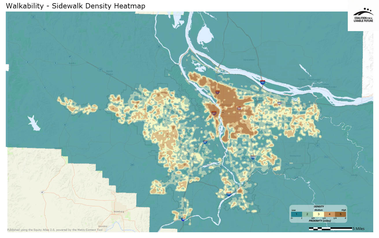 Walkability – Sidewalk Density Walkability – Sidewalk Density