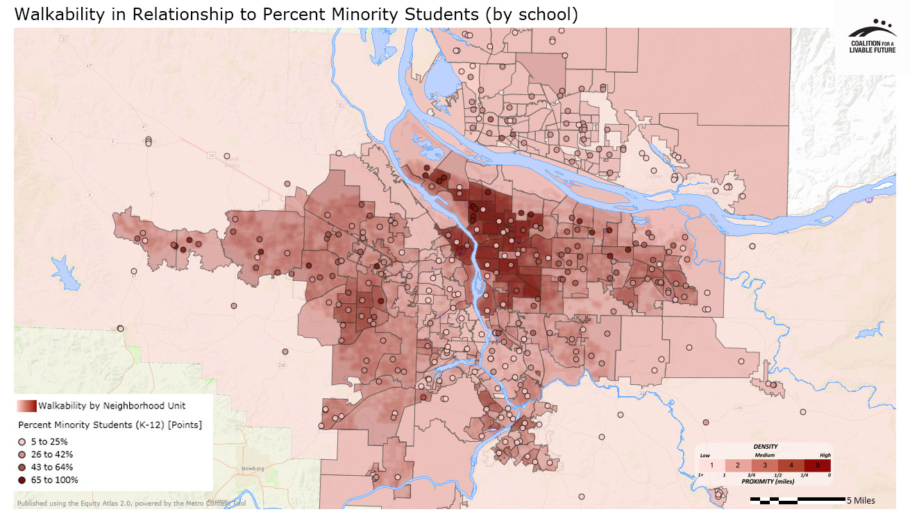 Walkability in Relationship to Percent Minority Students by School Walkability in Relationship to Percent Minority Students by School