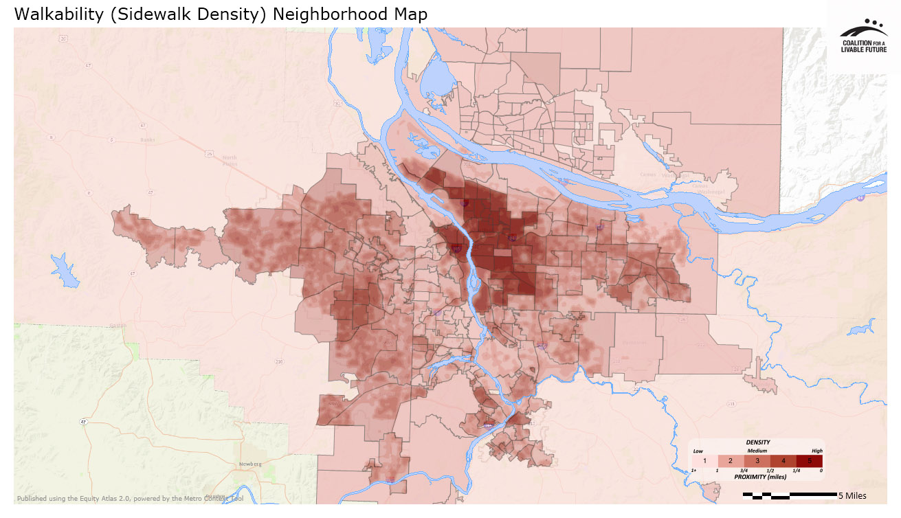 Walkability (Sidewalk Density) Neighborhood Map Walkability (Sidewalk Density) Neighborhood Map