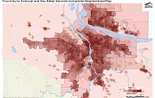 Proximity to Financial and Key Retail Services Composite Neighborhood Map