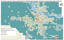Proximity to Supermarkets, Grocery Stores and Fresh Food in Relationship to Areas with Above Regional Average Percent Populations in Poverty
