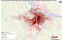 Transit Access to Family Wage Jobs in Relationship to Areas with Above Regional Average Percent Populations of Color