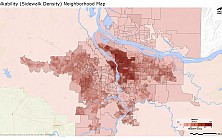 Walkability (Sidewalk Density) Neighborhood Map